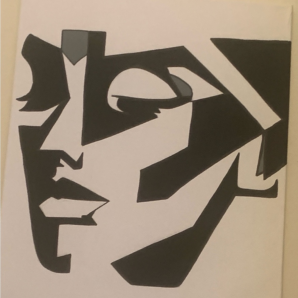 Abstract Black and White Art Print size 16 x 20 art by me